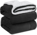 Dark Grey Thick Warm Sherpa Blanket