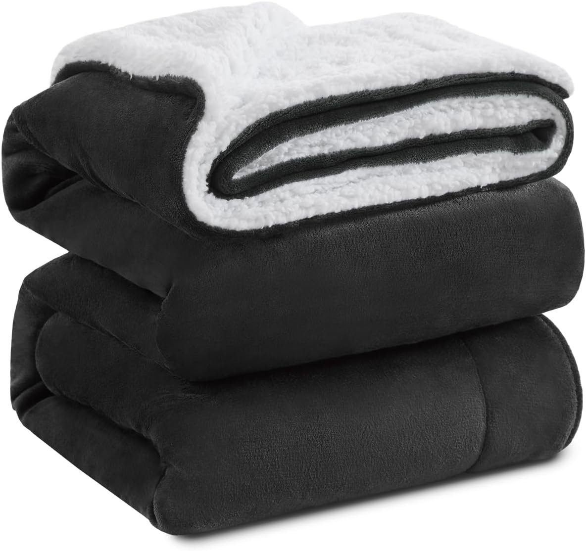 Dark Grey Thick Warm Sherpa Blanket