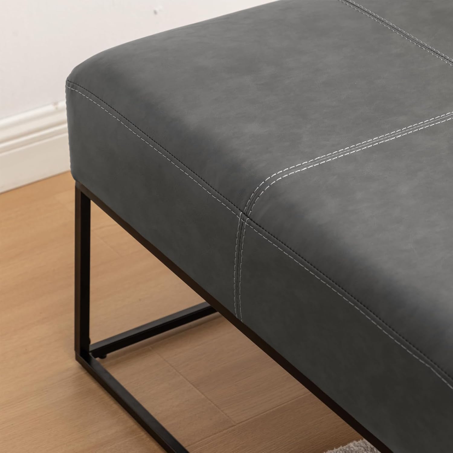 Vintage Gray Square Leather