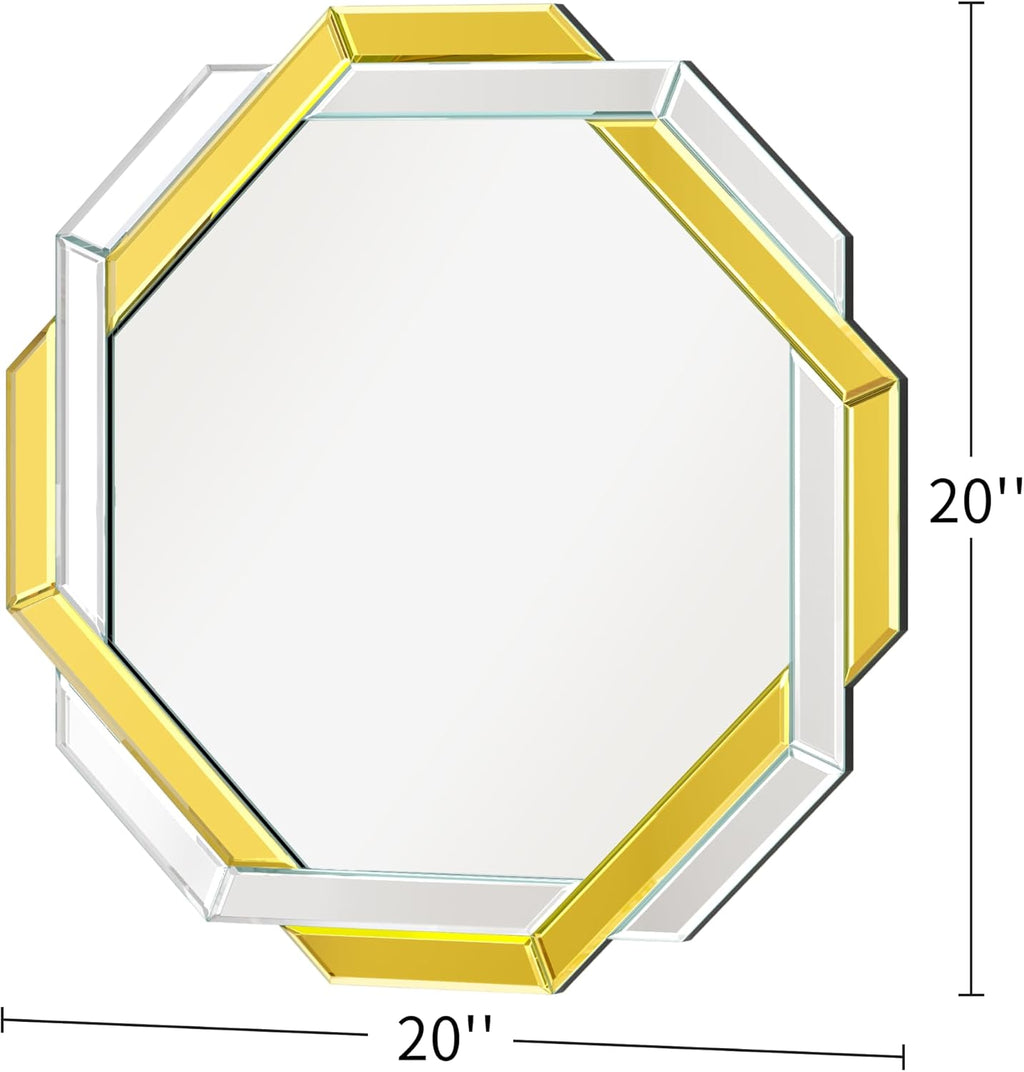 Hexagon Beveled Frameless Mirror