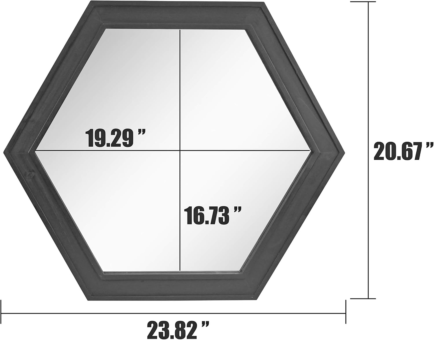 Hexagon Black Framed Wall Mirror