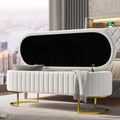 Velvet Gold Leg Storage Bench