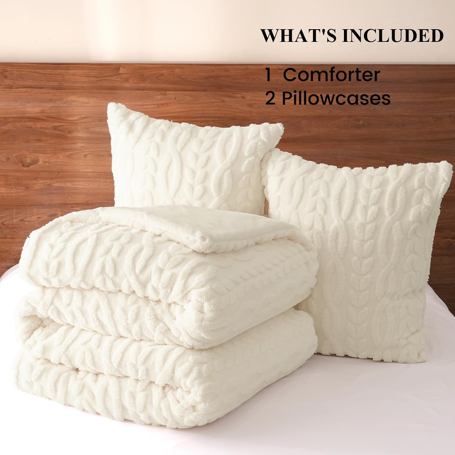 Grey Fluffy Sherpa Bedding Set