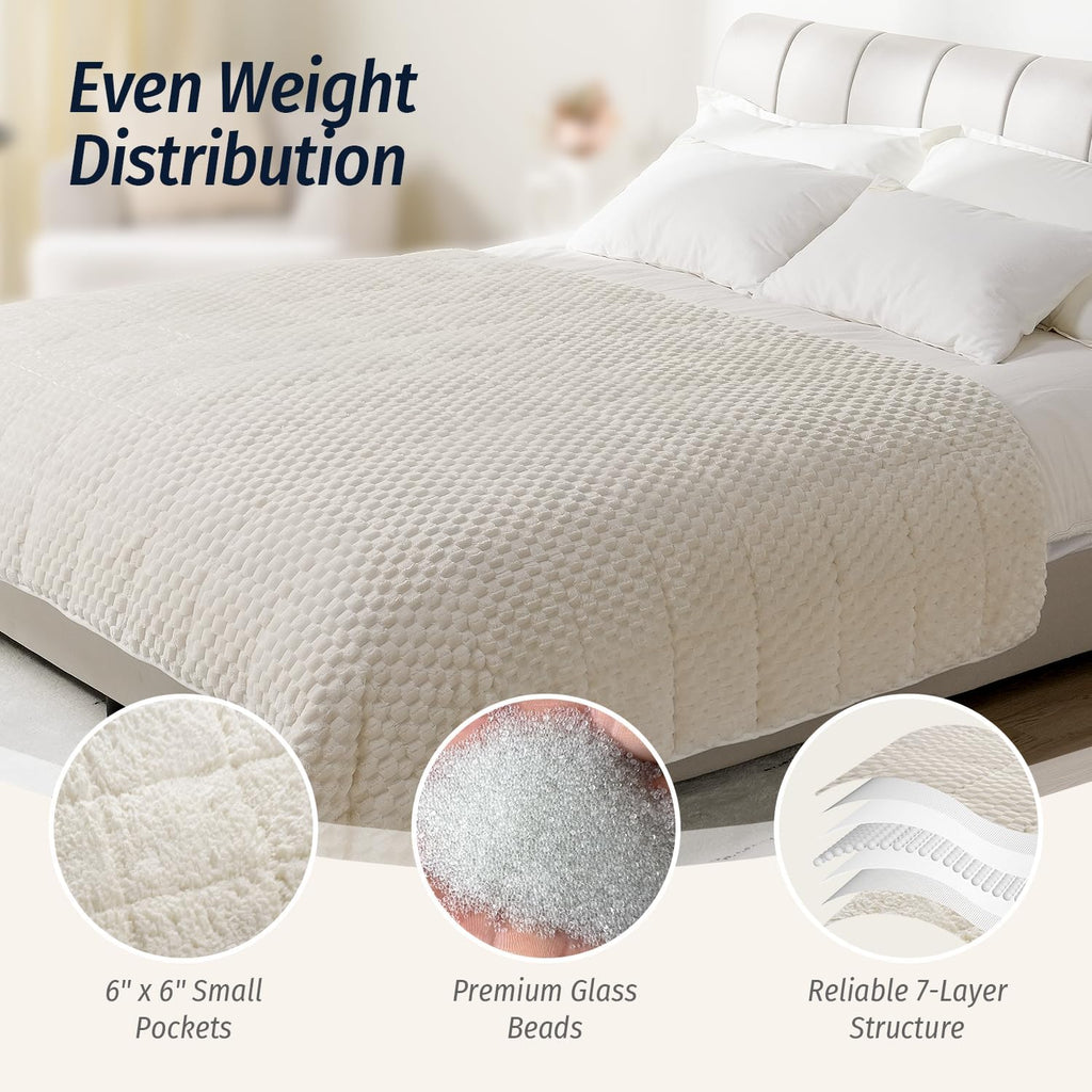 White Jacquard Weighted Blanket