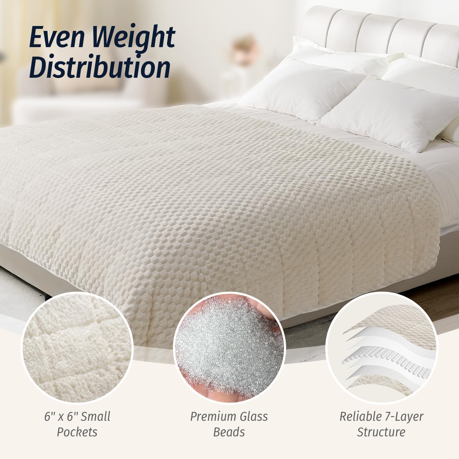White Jacquard Weighted Blanket