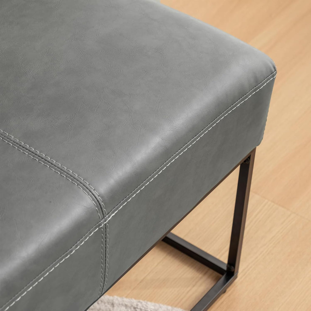 Vintage Gray Square Leather