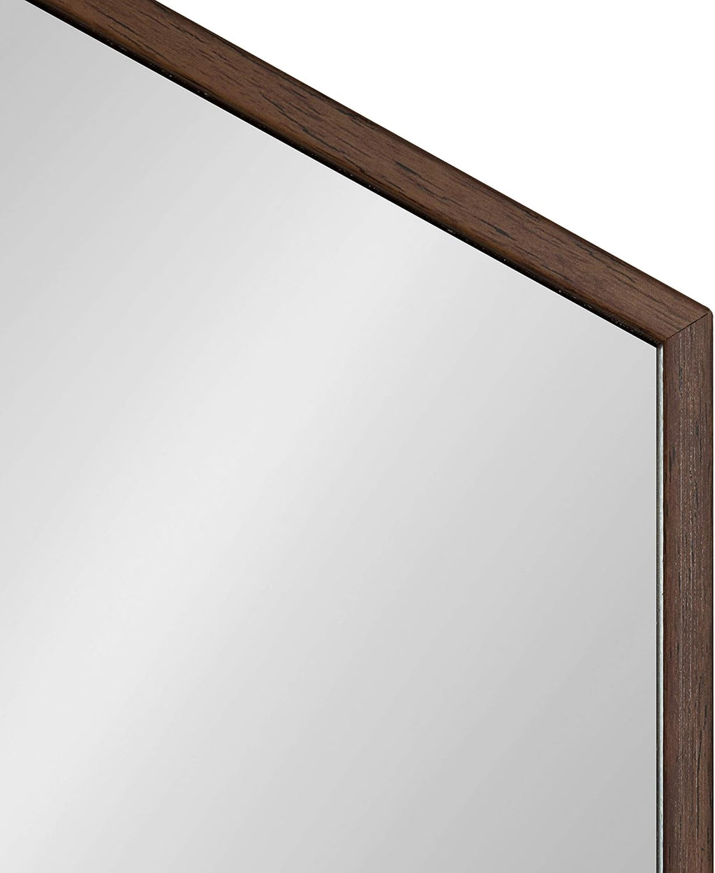 Hexagon Walnut Framed Wall Mirror