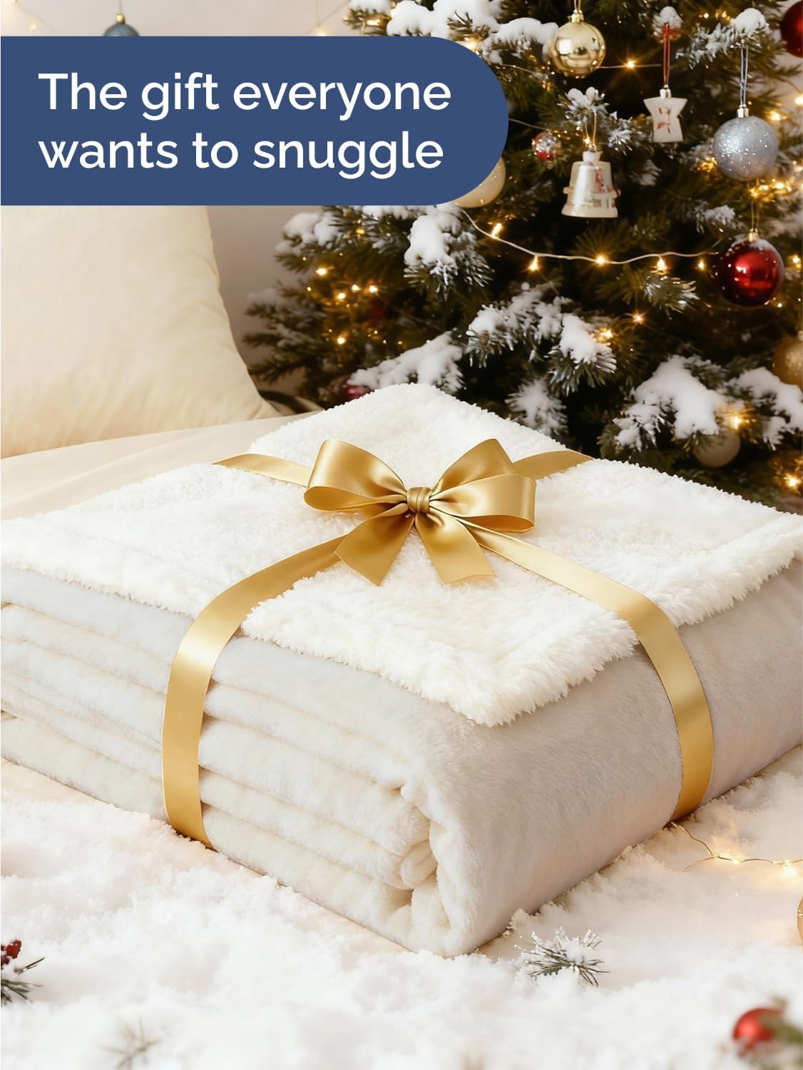 Ivory Double-sided Sherpa Blanket