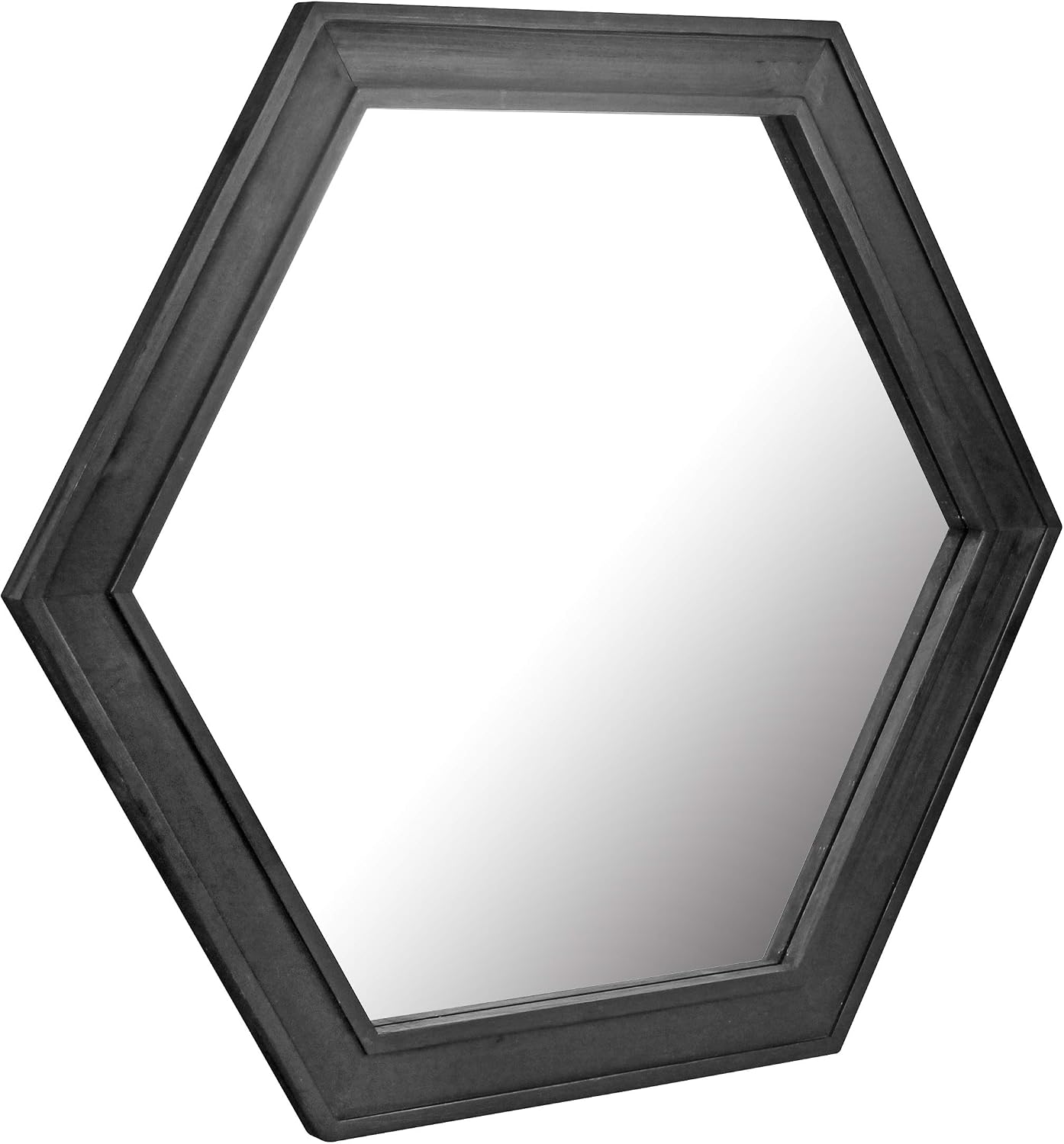 Hexagon Black Framed Wall Mirror
