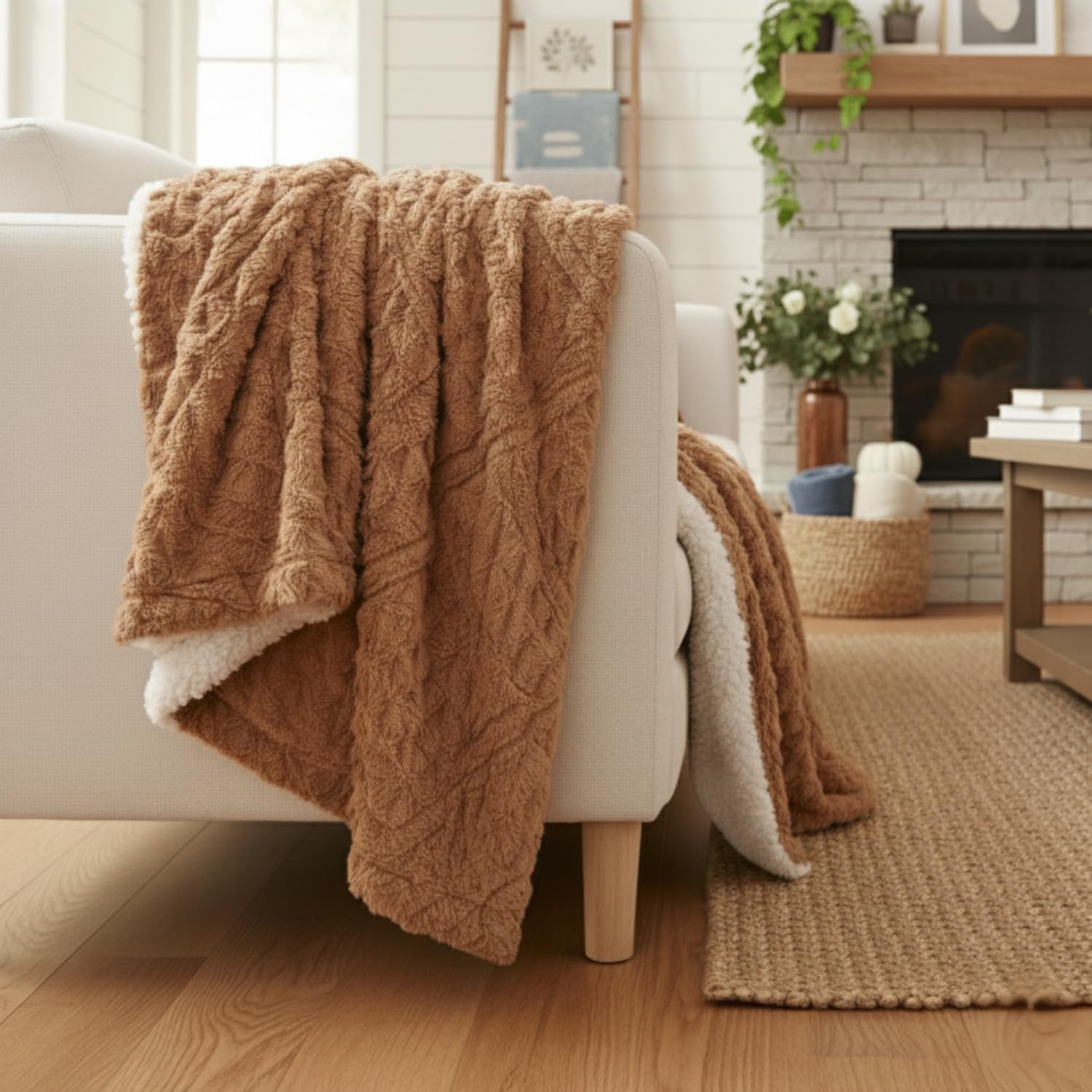 Caramel Brown Faux Fur Blanket