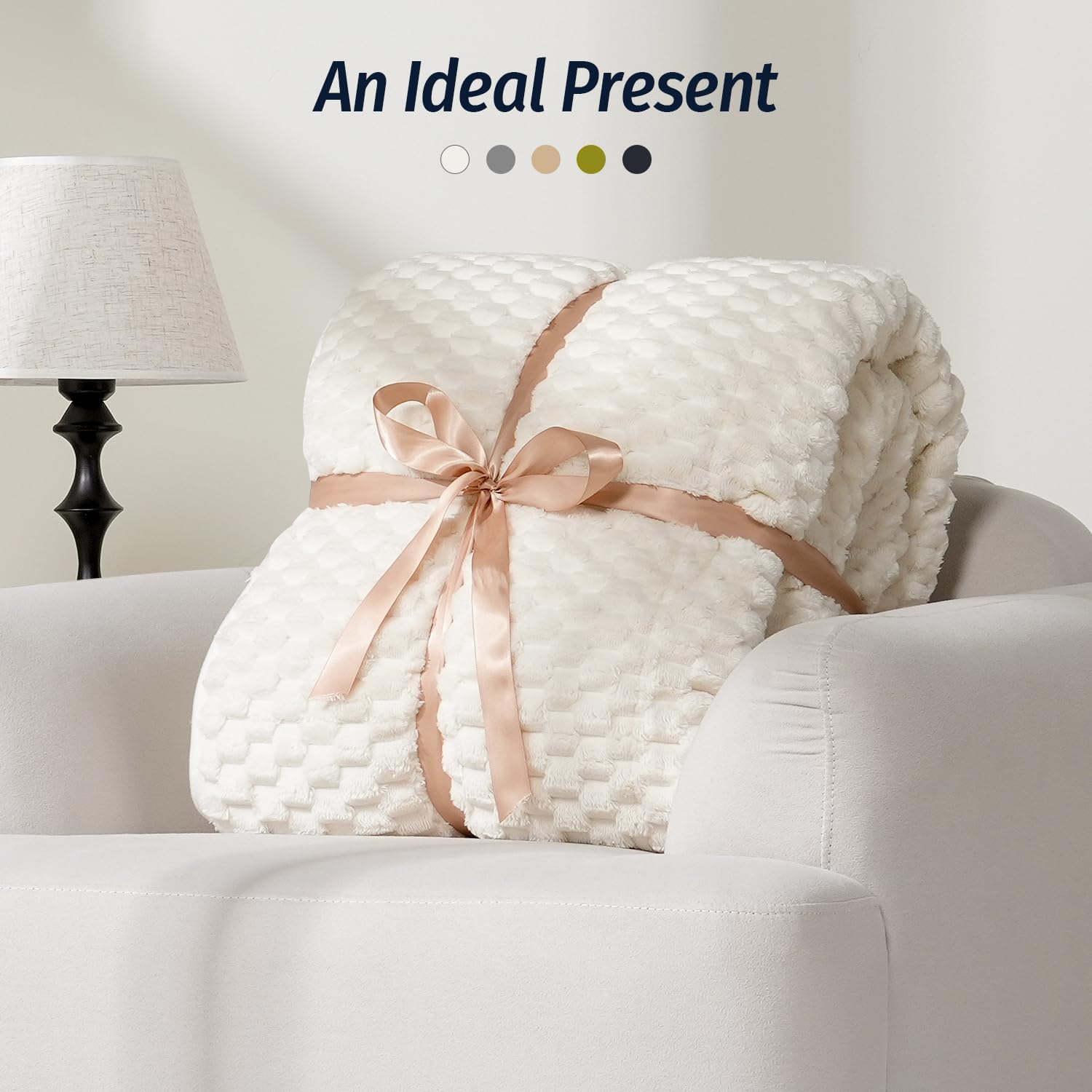 White Jacquard Weighted Blanket