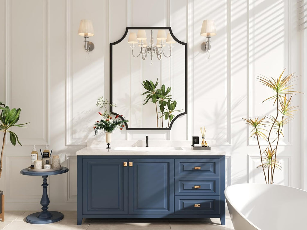 Wavy Edge Black Framed Wall Mirror