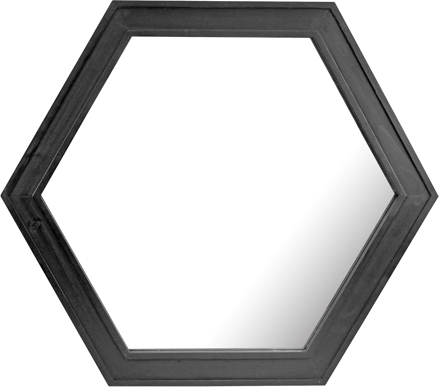Hexagon Black Framed Wall Mirror
