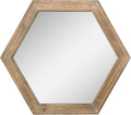 Wood Framed Hexagon Hanging Mirror