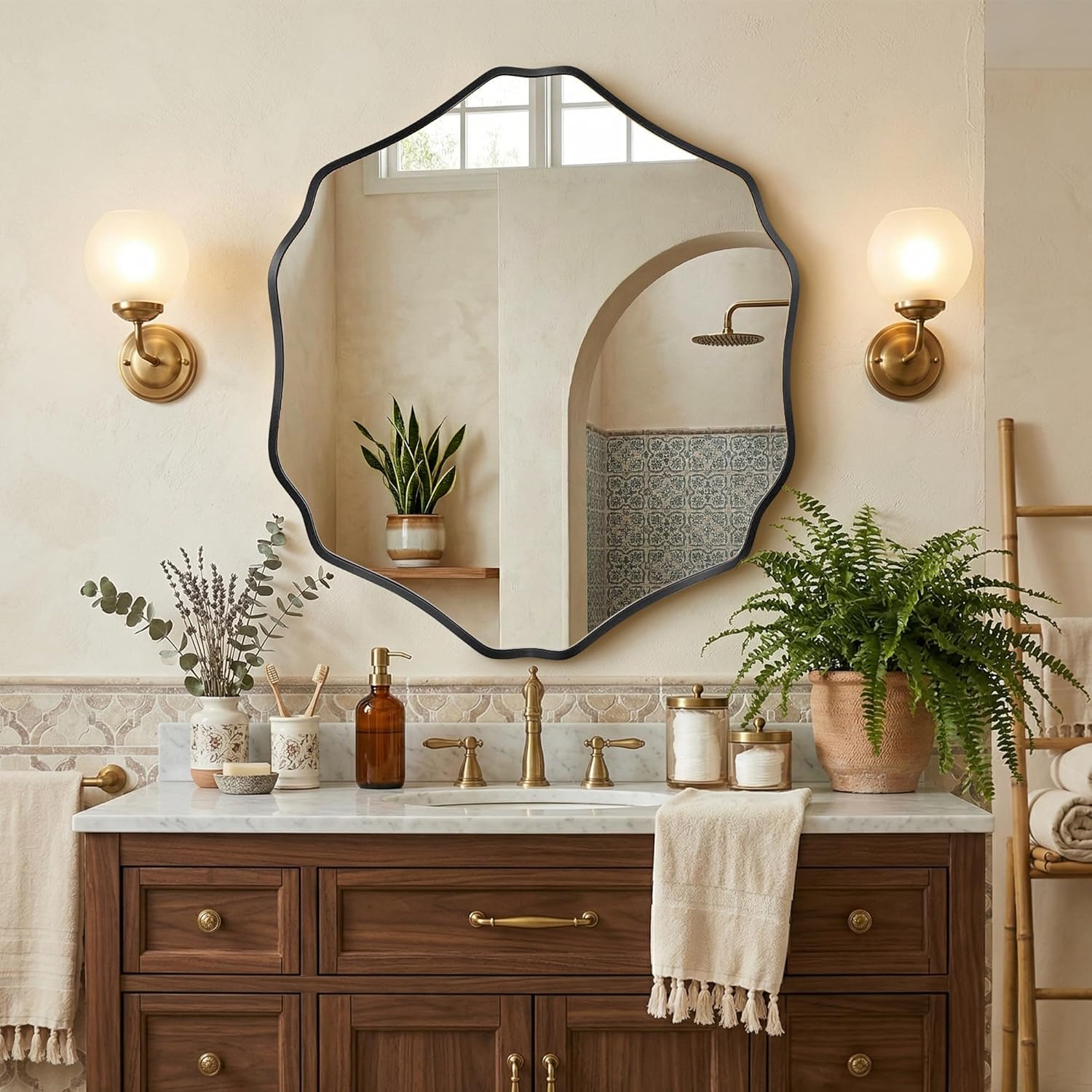 Irregular Wavy Edge Frameless Mirror