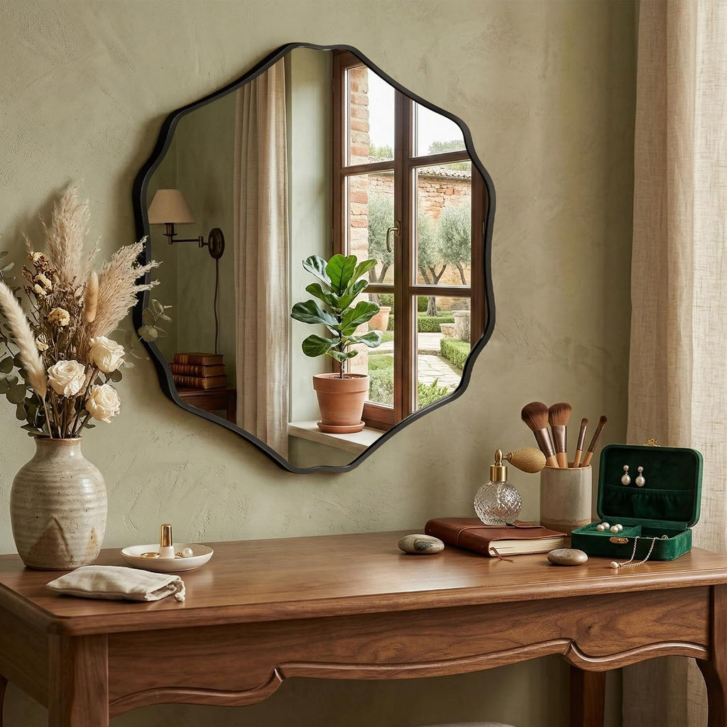 Wavy Irregular Frameless Vanity Mirror