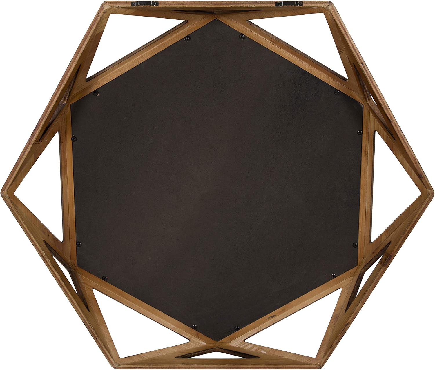 Octagon Rustic Wooden Wall Mirror
