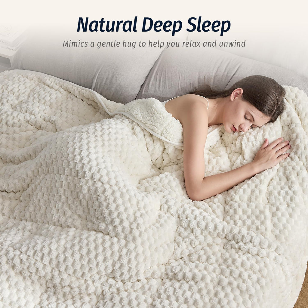 White Jacquard Weighted Blanket
