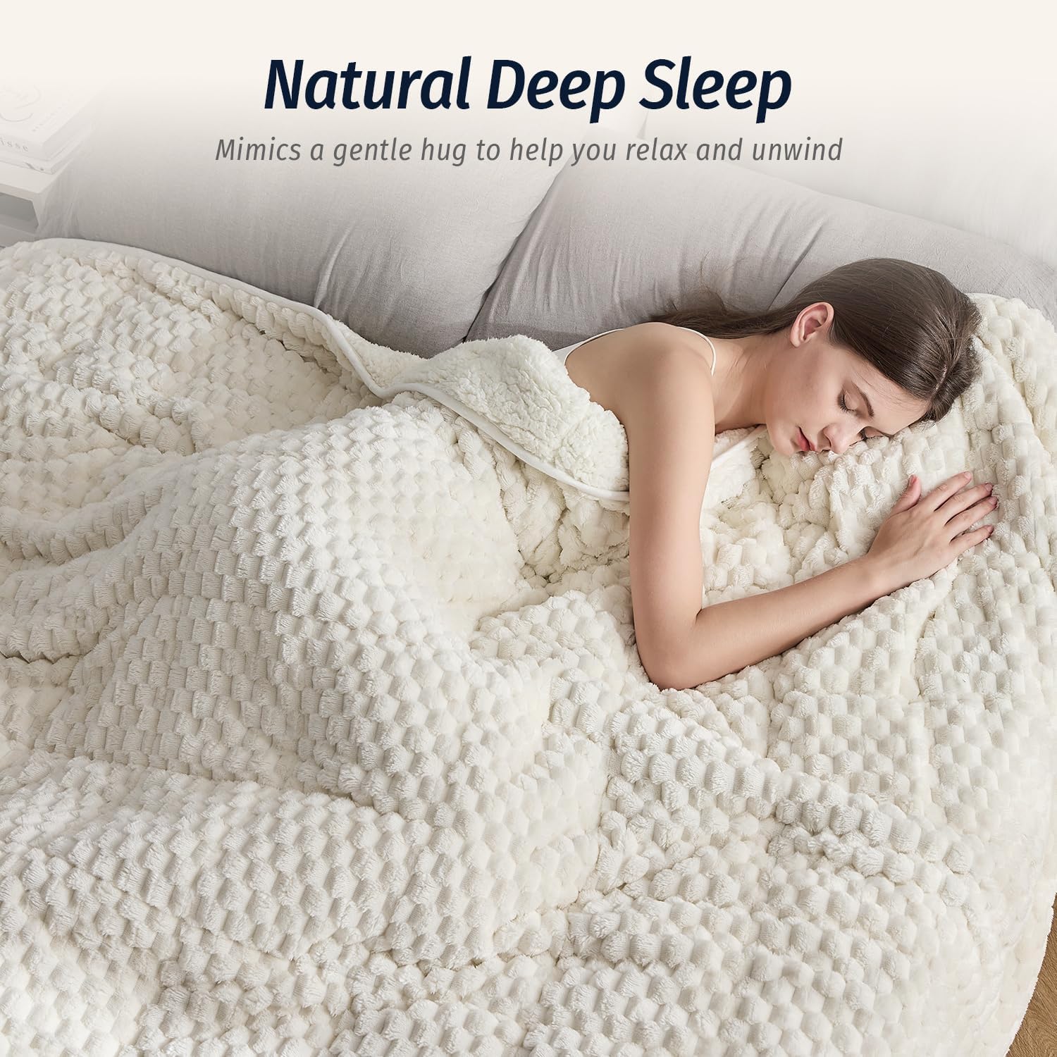 White Jacquard Weighted Blanket