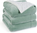 Sage Green Thick Sherpa Fleece Blanket