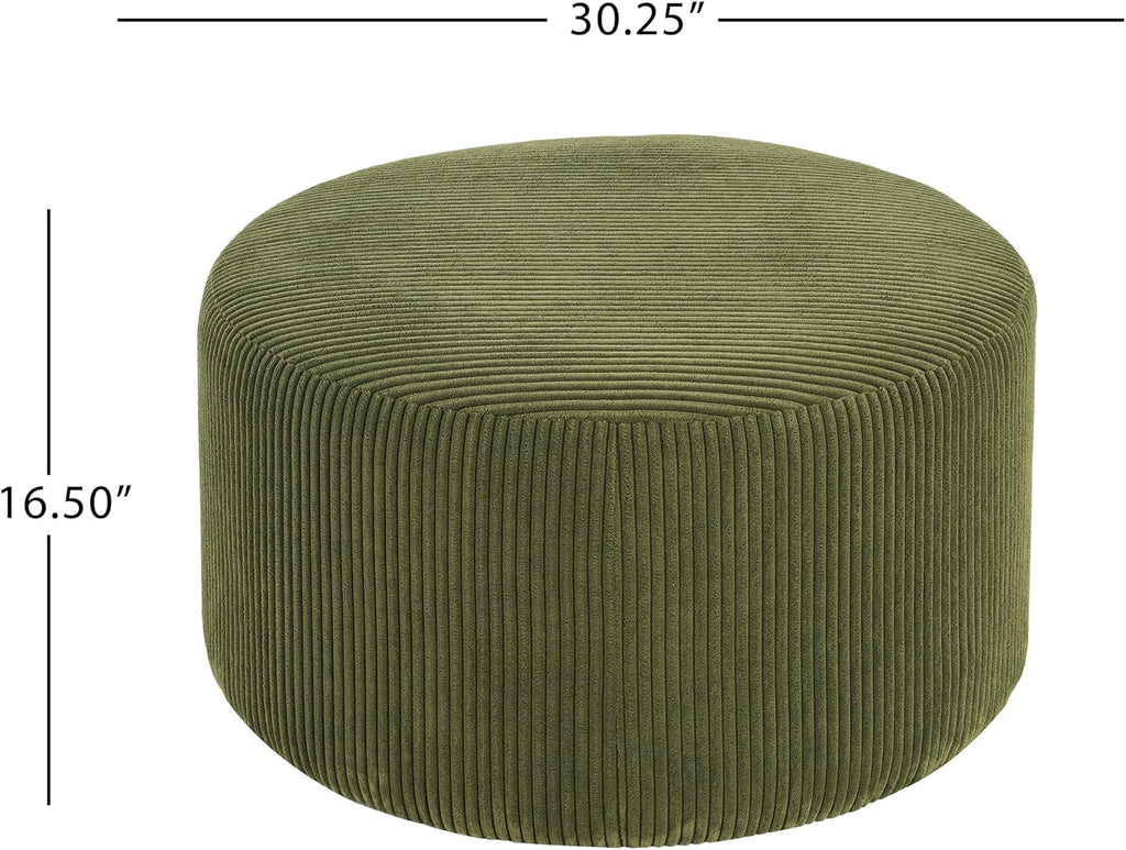 Olive Green Corduroy Ottoman
