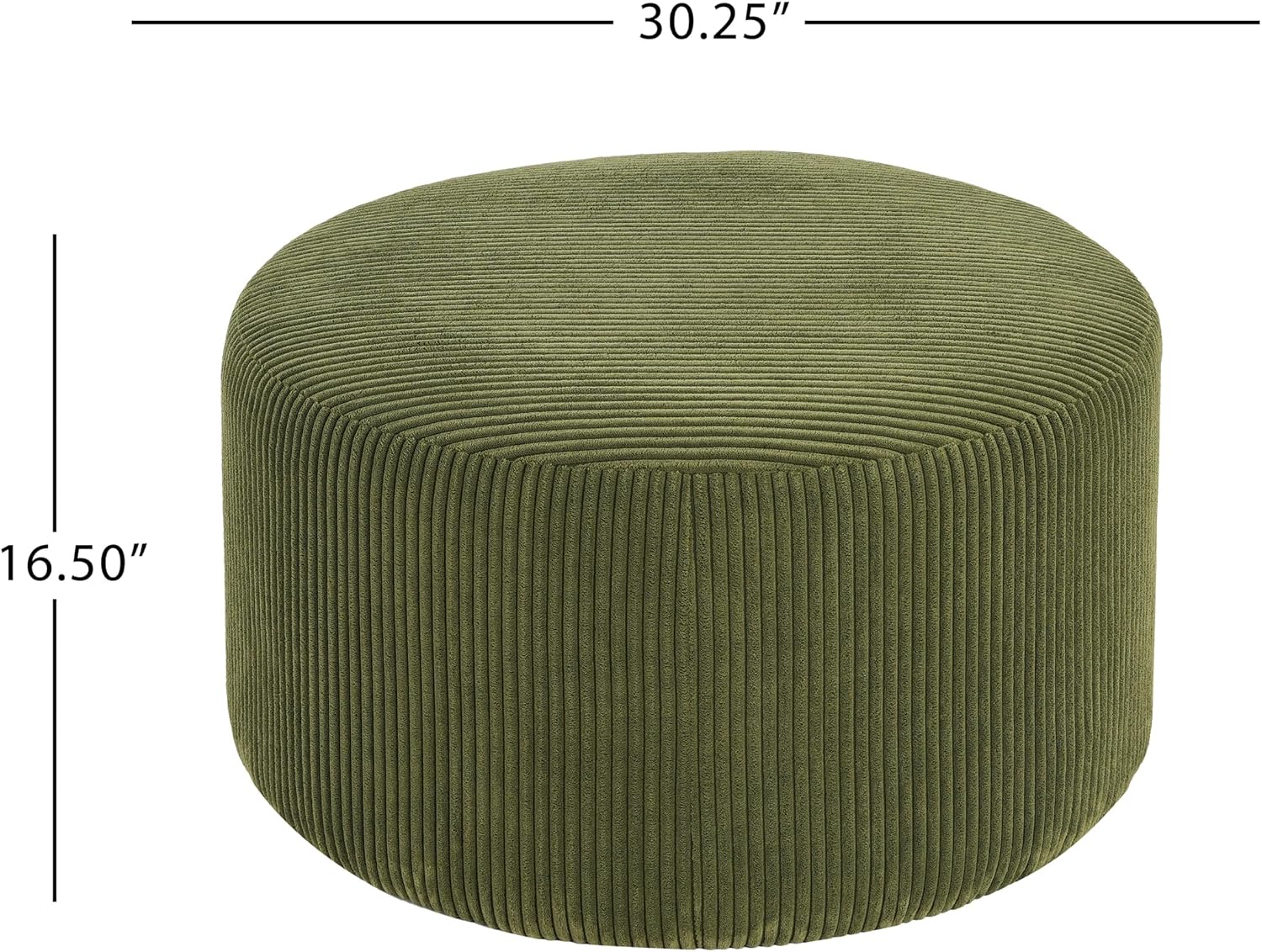 Olive Green Corduroy Ottoman