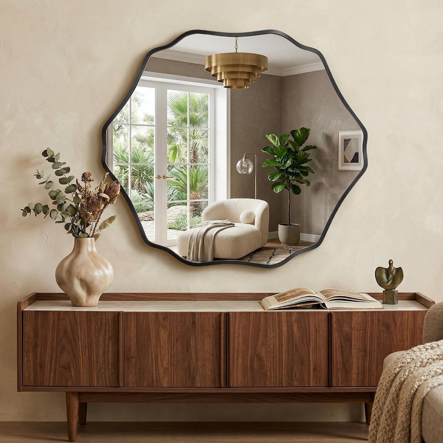 Wavy Irregular Frameless Vanity Mirror