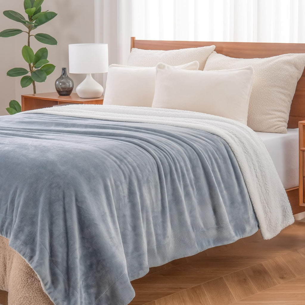 Polar Blue Reversible Sherpa Blanket