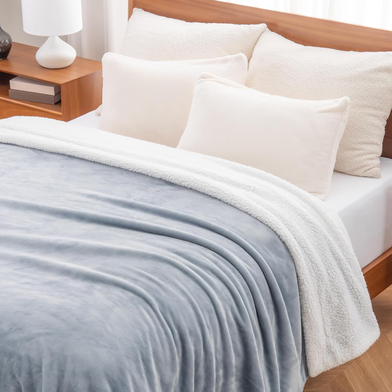 Polar Blue Reversible Sherpa Blanket
