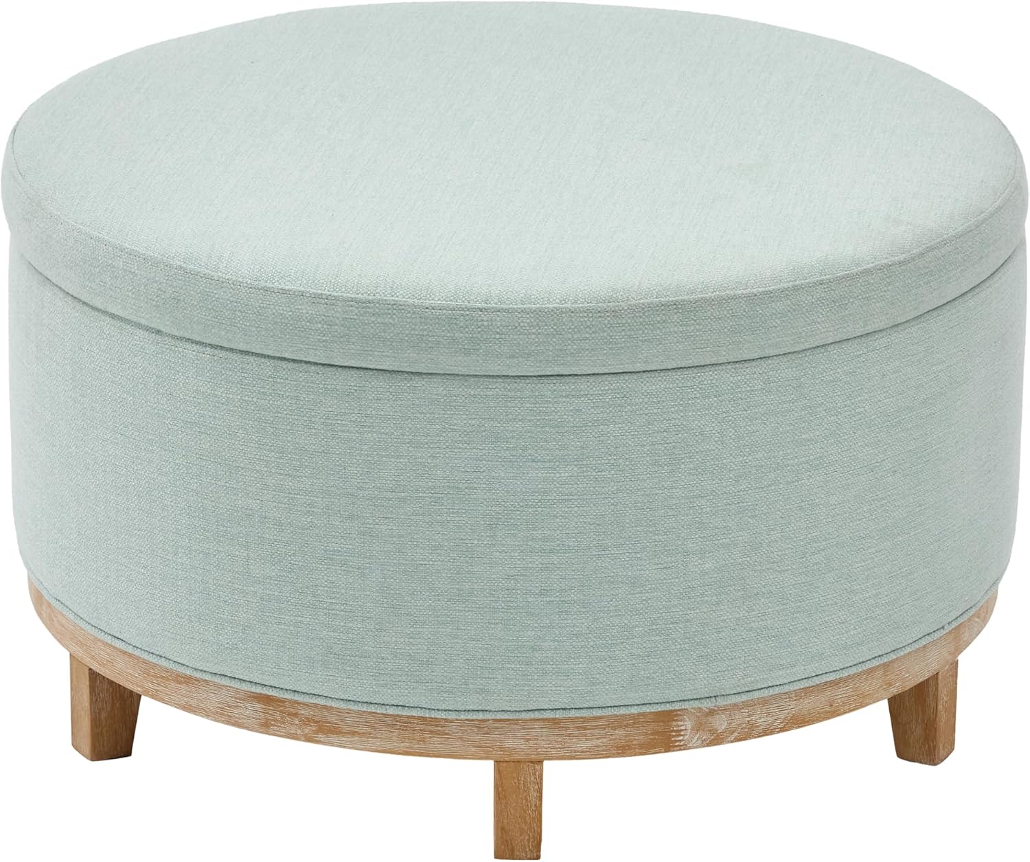 Mint Green Round Storage Ottoman