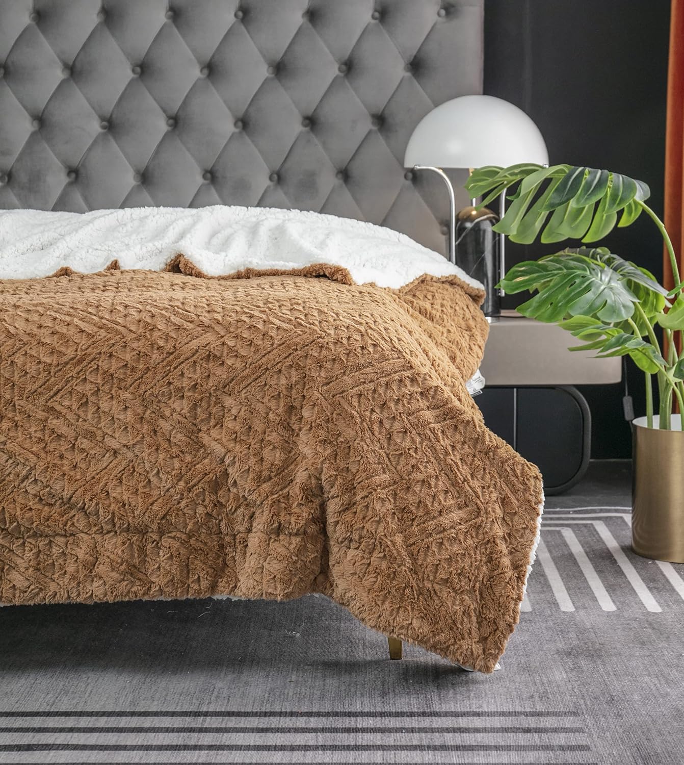 Caramel Brown Faux Fur Blanket