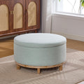 Mint Green Round Storage Ottoman