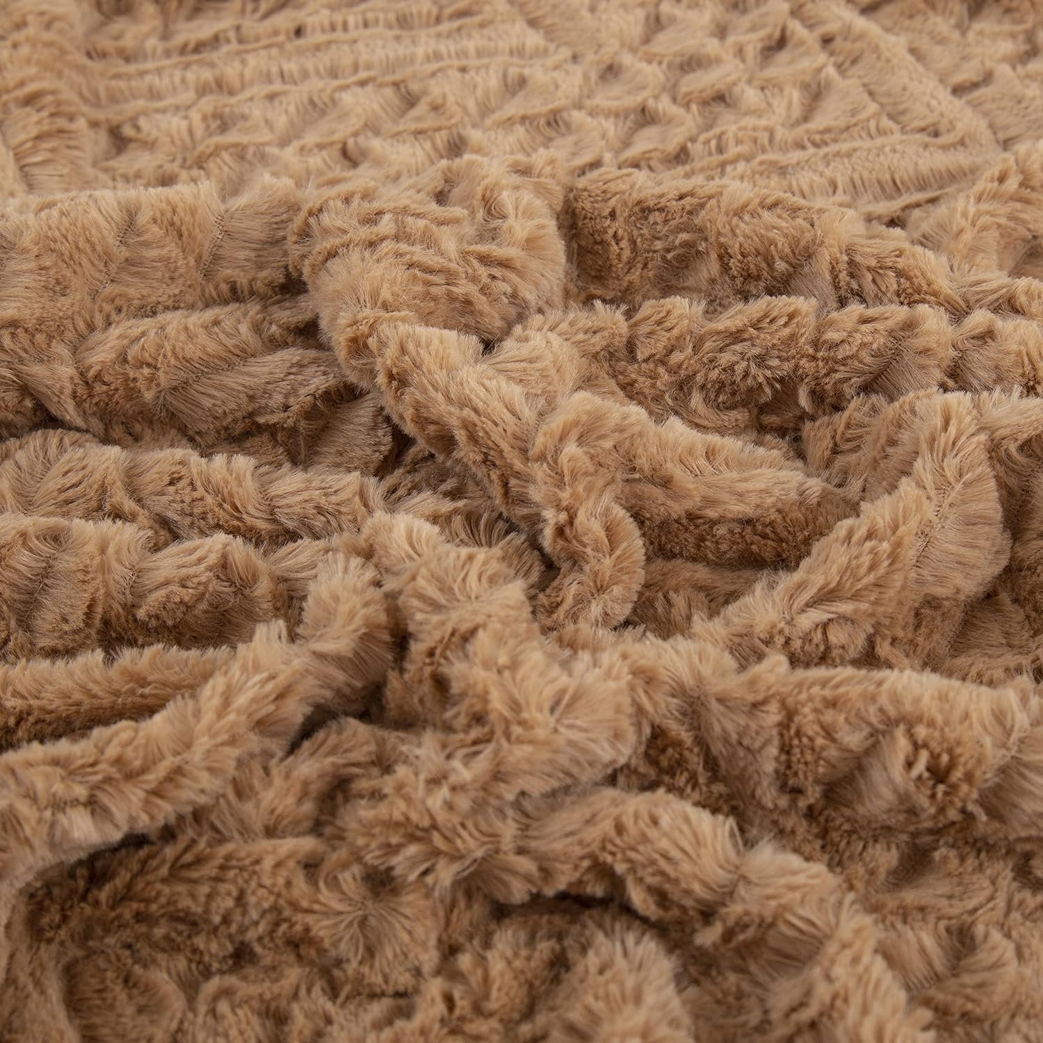 Caramel Brown Faux Fur Blanket