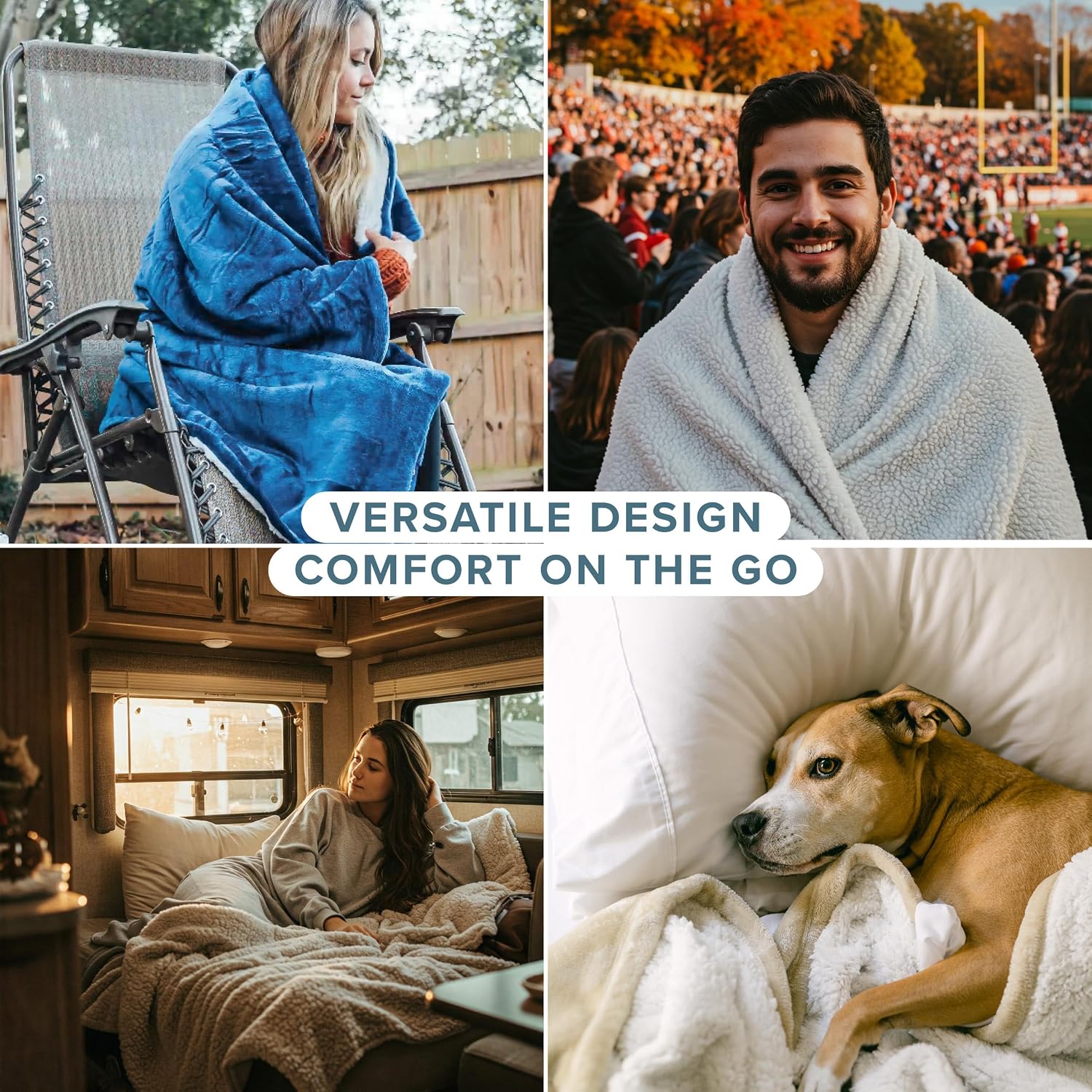 Grey Reversible Sherpa Blanket