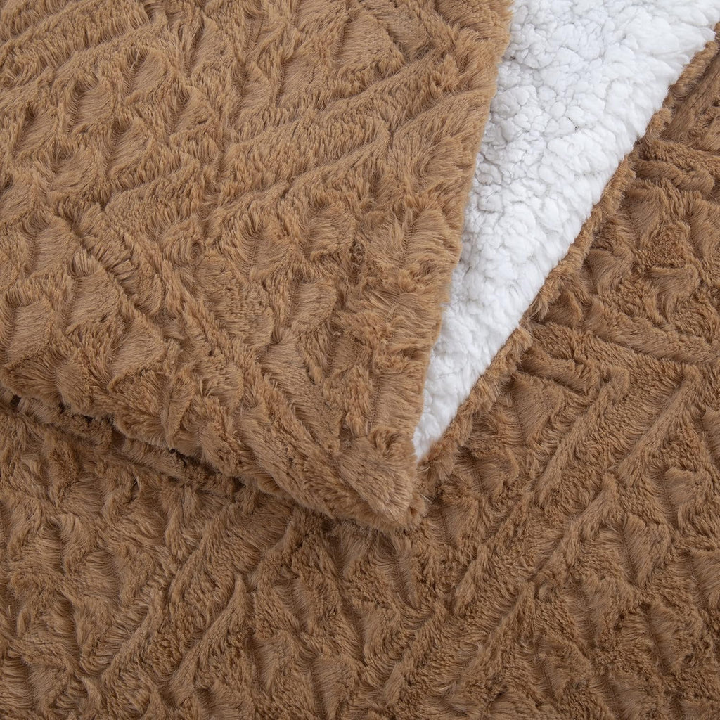 Caramel Brown Faux Fur Blanket