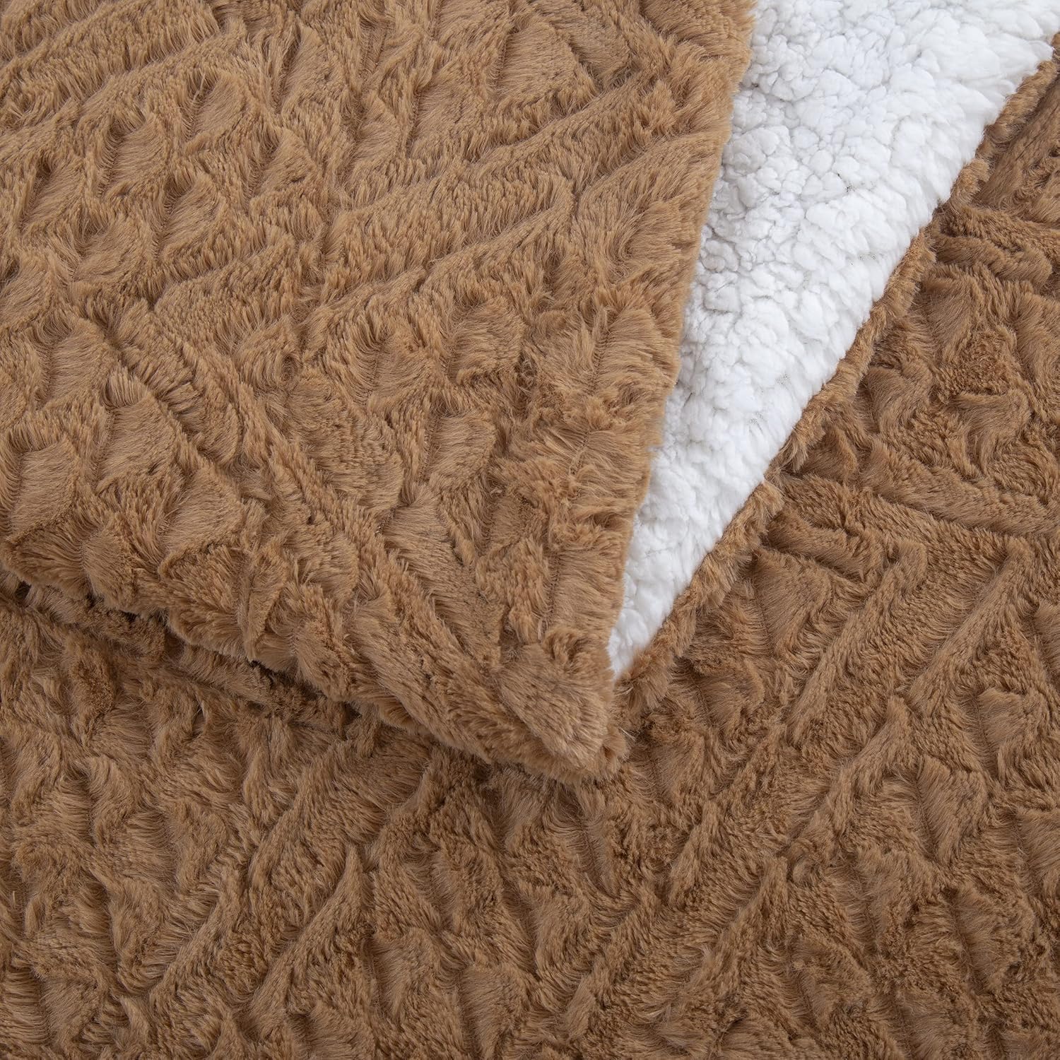 Caramel Brown Faux Fur Blanket